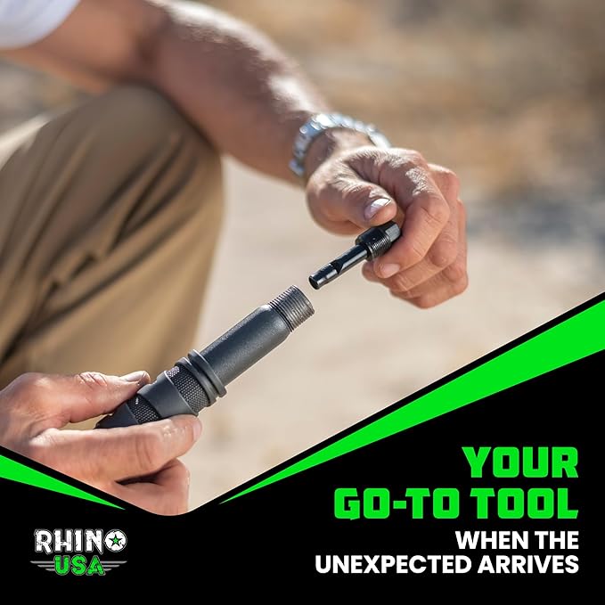 Rhino USA Survival Shovel w/Pick - Heavy Duty Carbon Steel Military Style Entrenching Tool for Off