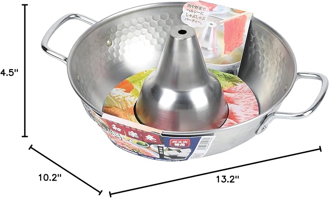 Pearl Metal Warakuan HB-5969 Stainless Steel Shabu-shabu Pot, 10.2 inches (26 cm), Made in Japan