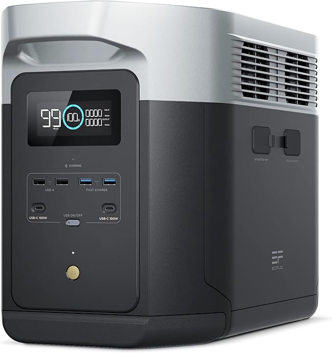 EF ECOFLOW Portable Power Station DELTA 2 Max, 2400W LFP Solar Generator, Full Charge in 1 Hr