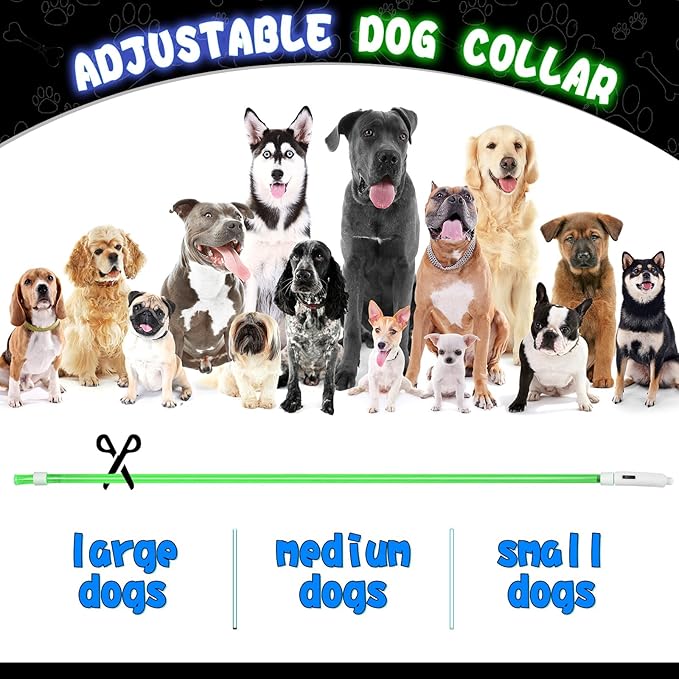 Frienda 4 Pcs Dog Collar LED USB Rechargeable Lights Dog Necklace Collars Doggy Lights for Night
