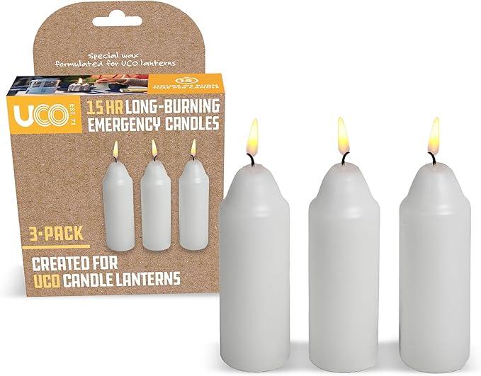 9-Hour White Candles for UCO Candle Lanterns, Long-Burning Candles for Outdoor, Camping, Prepping