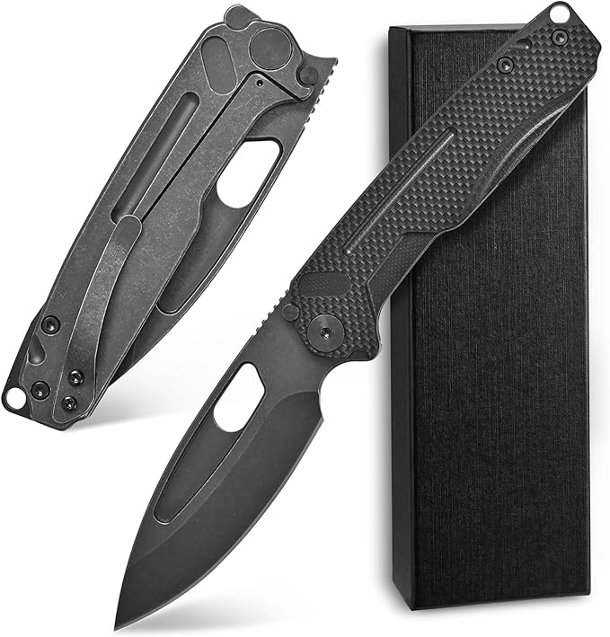 Ccanku C1136 Folding Knife,D2 Steel Blade+ G10&Steel Handle EDC Tool,Outdoor Hunting Camping