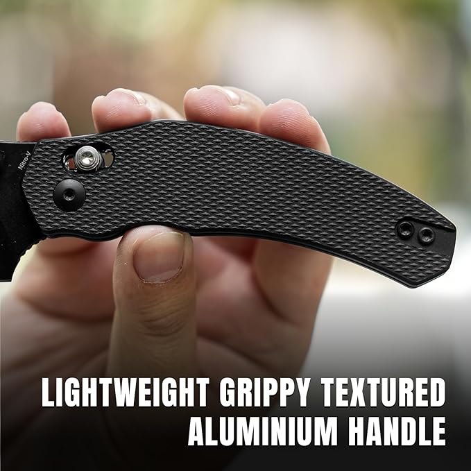 Kizer Bulldog Pocket Knife, 3 In Nitro V Steel Blade Folding Knife Aluminium Handle Camping Hunting