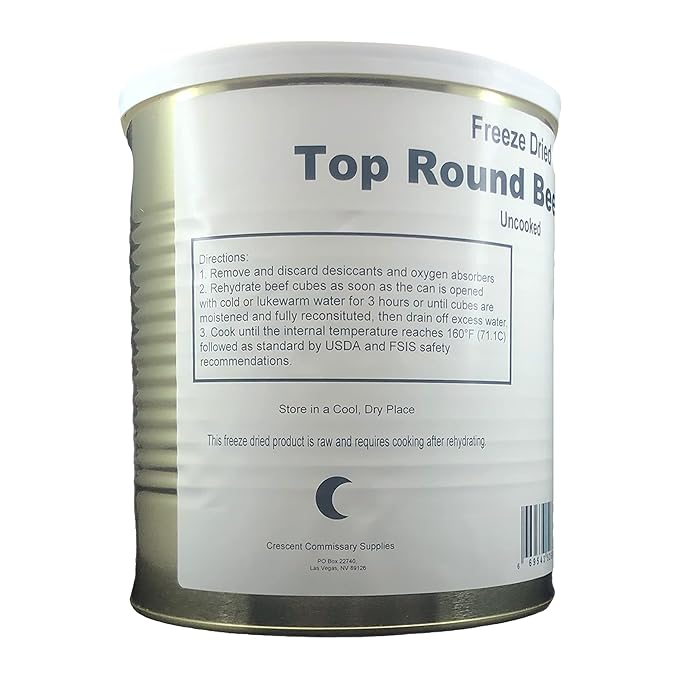 Military Surplus Freeze-Dried Top Round Beef Cubes ??16 oz, Uncooked ??#10 Can ??Long-Term