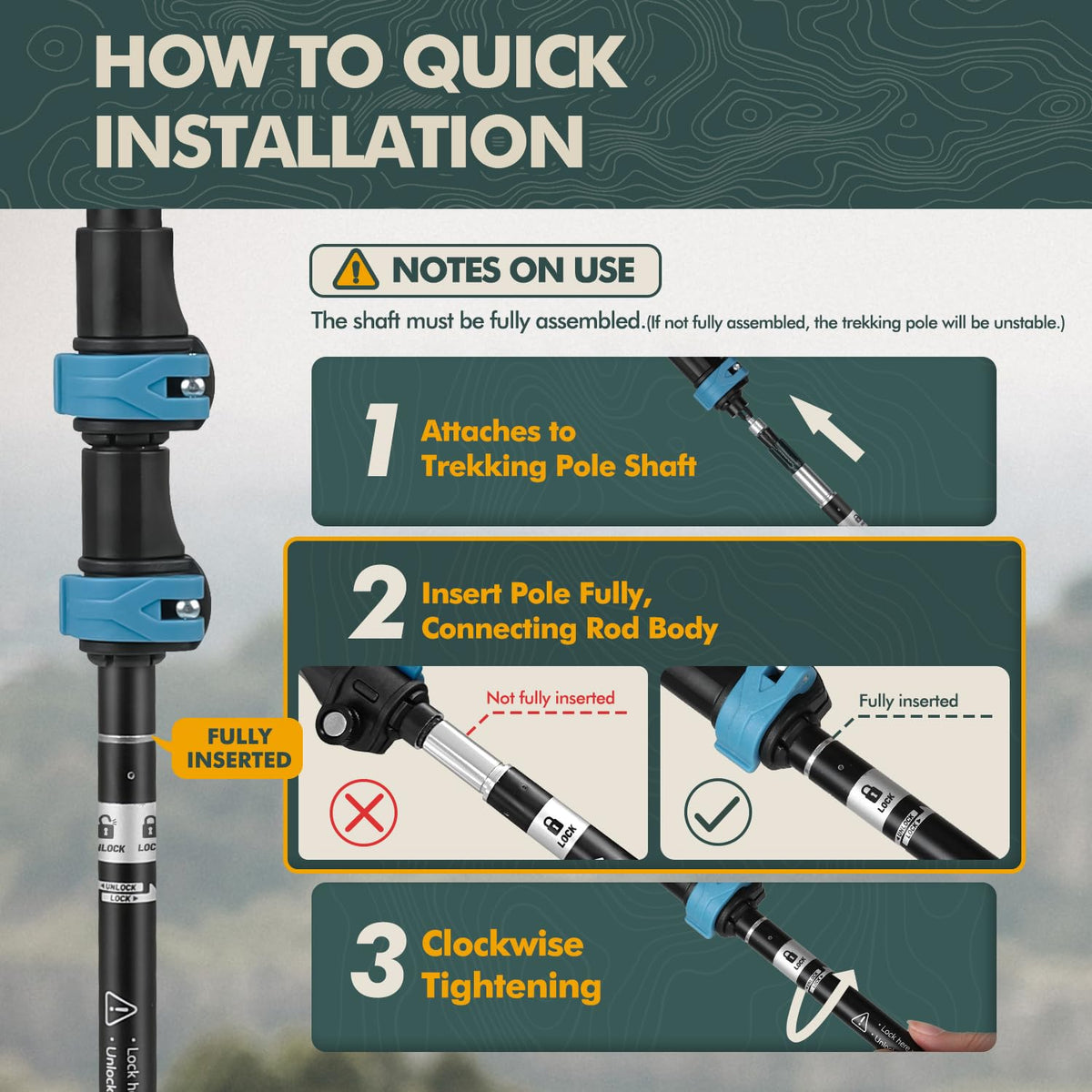 GPTCAMP Trekking Poles - Collapsible - product view 2
