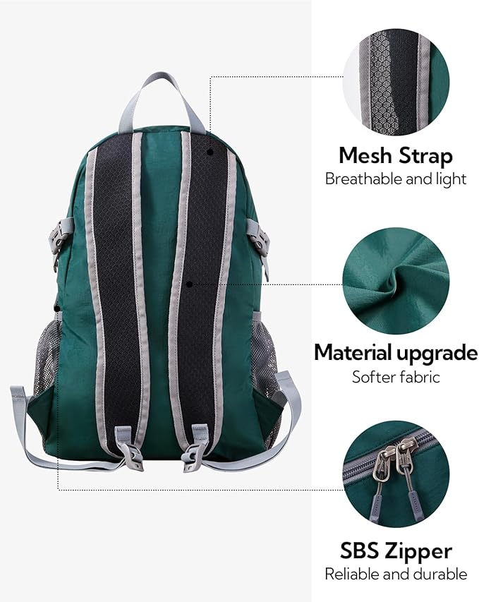 WATERFLY Small Lightweight Packable Backpack: 20l Ultra Light Foldable Travel Hiking Camping