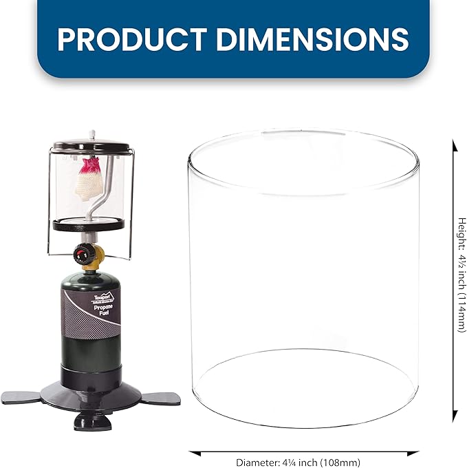 American Mantle Lantern Globe Replacement | 4.05"4.05"x4.21" Straight Clear Borosilicate Glass |