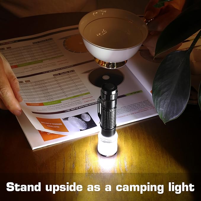 HAUTMEC 700 Lumens Rechargeable Flashlights Waterproof LED Flashlight with Zoomable Beam Bright