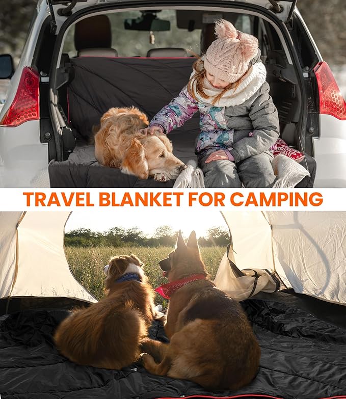 Outdoor Puffy Camping Blanket, Lightweight Down Alternative Puffy Waterproof Stadium Blanket with