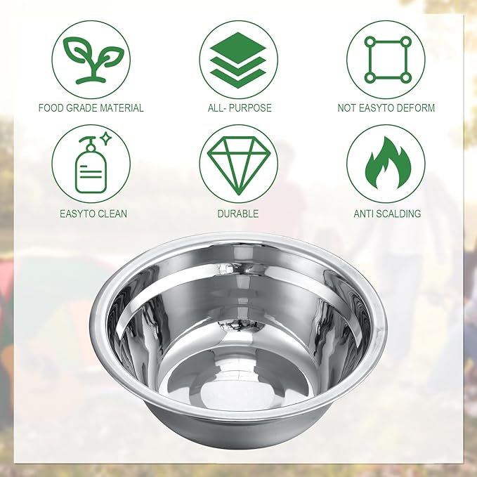 Lallisa Outdoor Camping Cookware Mess Kit Polished Stainless Steel Dishes Camping Utensils Portable