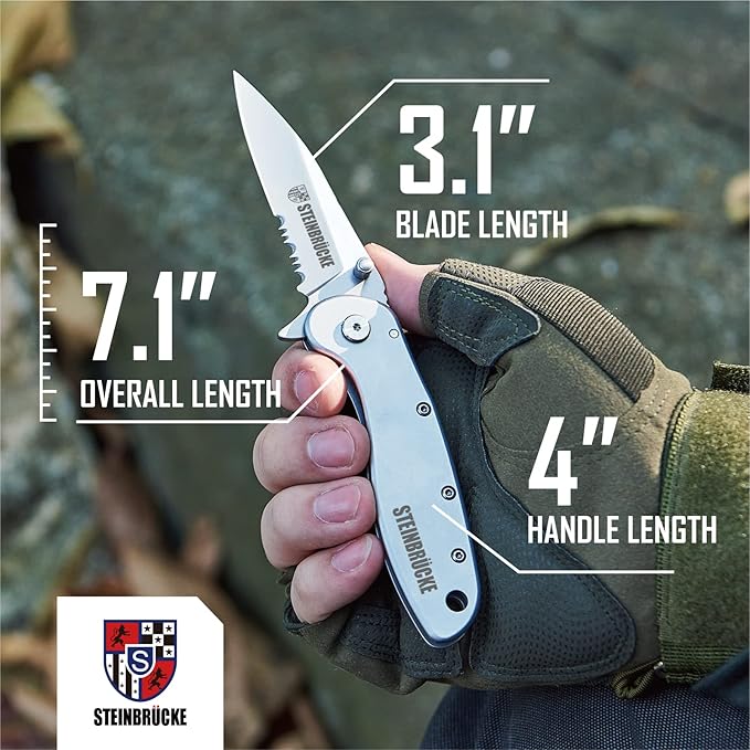 Pocket Knife for Men with Clip - Heavy Duty Folding Pocket Knives, 3.1" 14C28N Stainless Steel