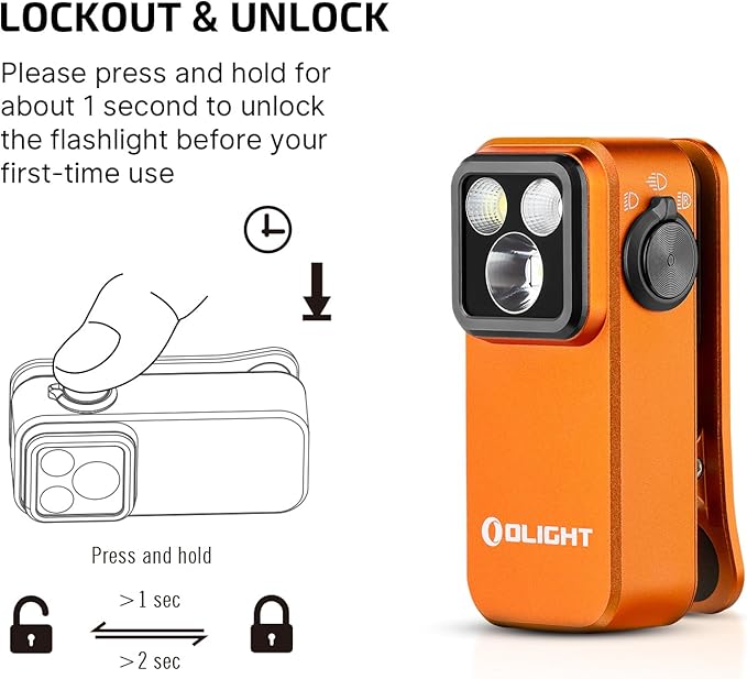 OLIGHT Oclip Pro EDC Flashlight Clip-on Light, Rechargeable 500 Lumens with Three Lighting