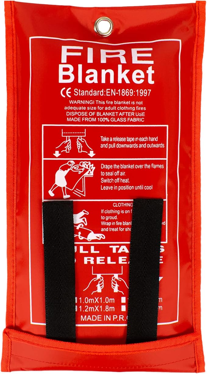 FLASLD Emergency Fire Blanket for Home, 40x40 Inch Fiberglass Fire Blankets Emergency for People