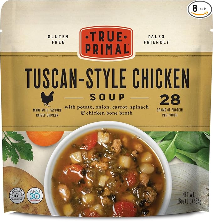 True Primal Tuscan-Style Chicken Soup 8-pack, Ready to eat, Gluten free, Paleo, Pastured chicken