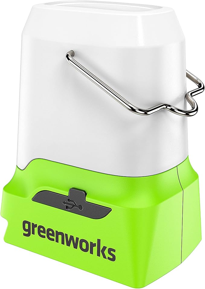 Greenworks 24V Lantern Cordless 500lm Camping Light with USB-A and USB-C Port, tool only