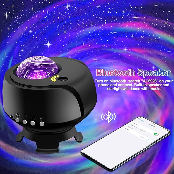 Larger Coverage Area Galaxy Projector,with Changing Galaxy Shapes Star Projector,Night Light with