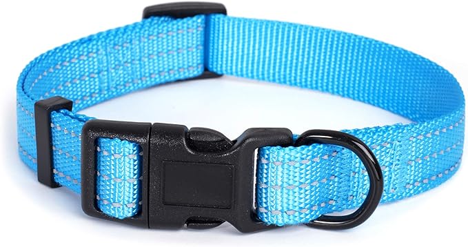 Mile High Life Dog Collar | Nylon Reflective Dog Collars | Light Weight Puppy Collars | Dark Blue