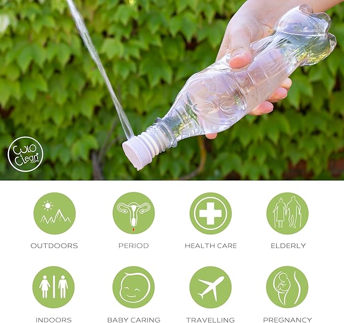CuloClean Portable Bidet for Toilet, Travel, or Camping. Compatible with Any Plastic Bottle.