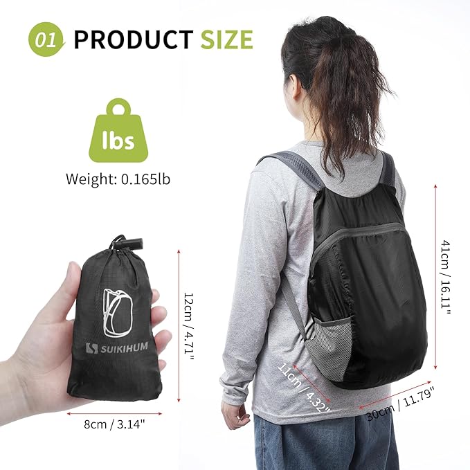 20L Ultra Hiking-Daypack Lightweight Foldable Travel Packable Backpack for Camping Cycling