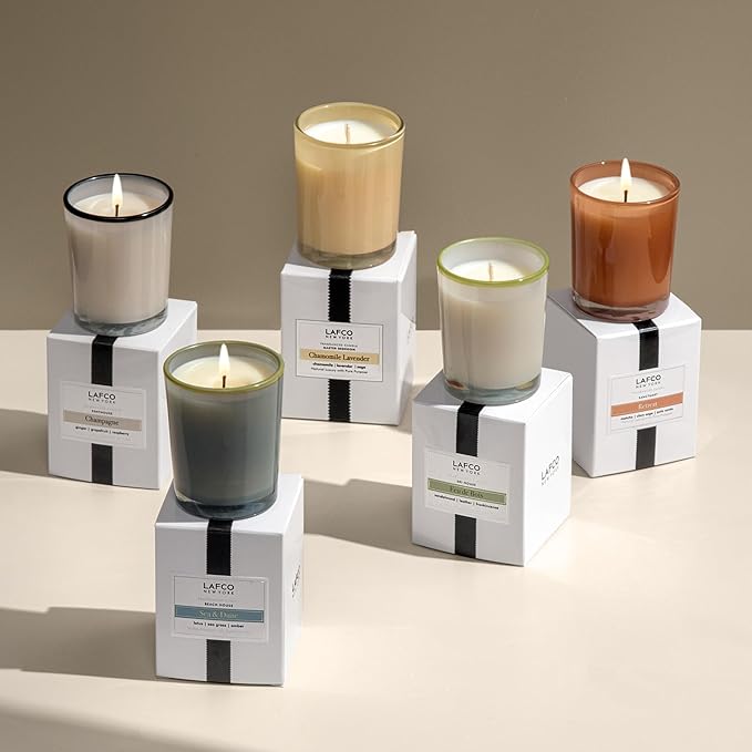 LAFCO New York Votive Candle, Chamomile Lavender - 1.9 oz - 20-Hour Burn Time - Reusable Glass