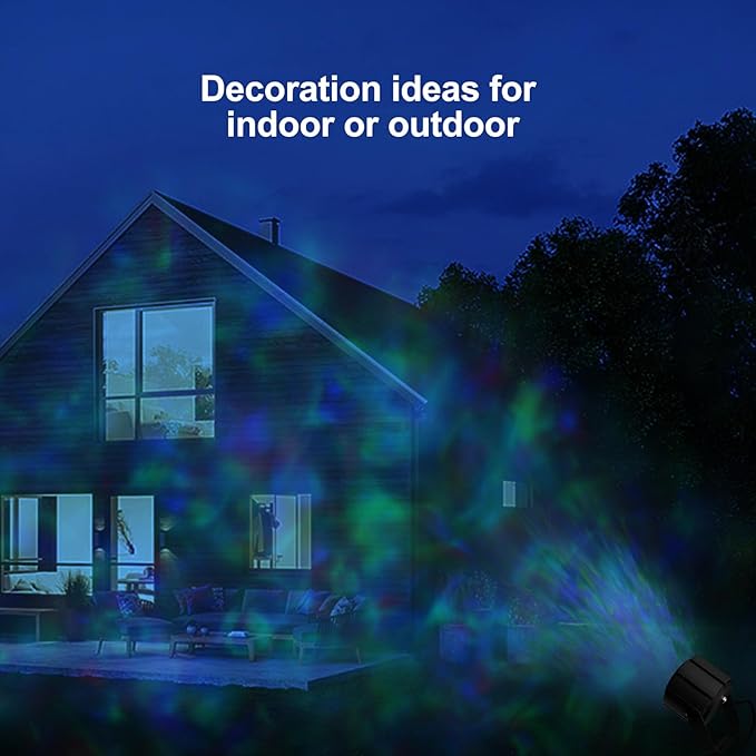 Ocean Wave Projector Light, 150W RGBW Color Changing Water Wave Light, LED Water Ripple Effect or