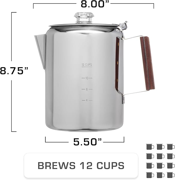 COLETTI Bozeman Percolator Coffee Pot — Camping Coffee Pot, Camping Coffee Makers – America’s