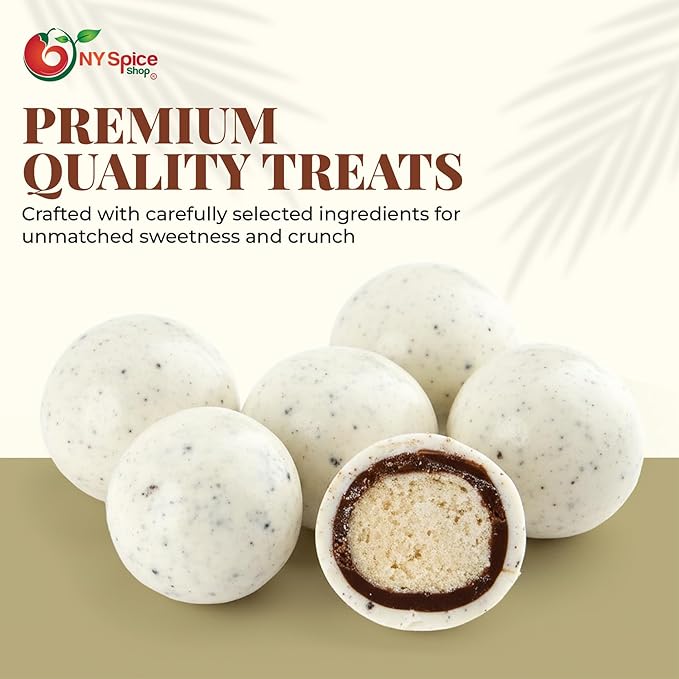 NY Spice Shop Cookies & Creme Chocolate Malt Balls Party Decorations - 8 Ounce Malted Milk Ball