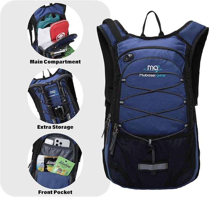 15L Insulated Hydration Backpack Pack with 2L Water Bladder Lightweight Hiking Backpack Bag for
