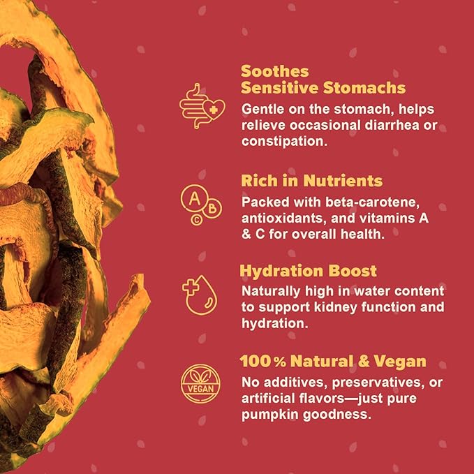 Pumpkin Chips for Dogs ??100% Natural Single Ingredient Dog Treats ??Crunchy & Crispy ??Easy to