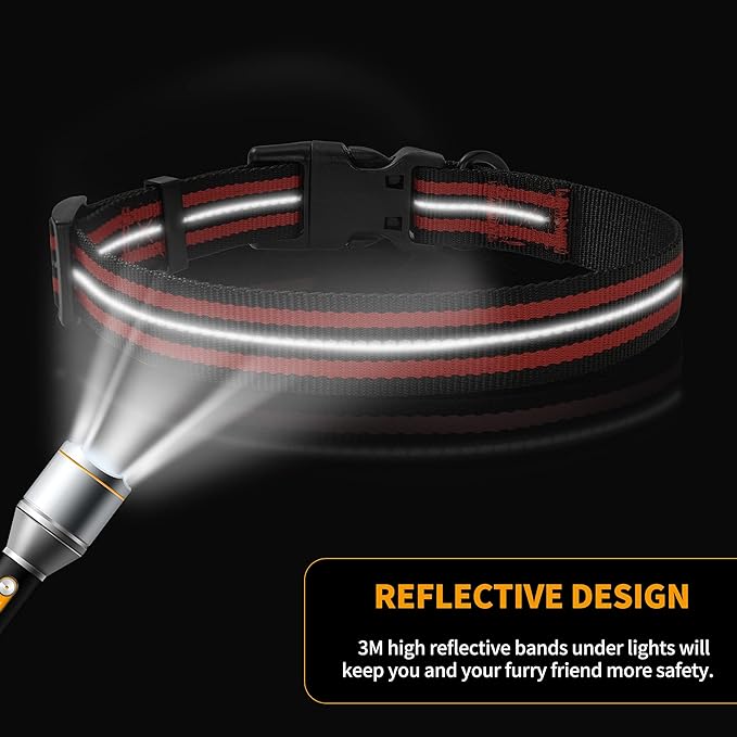 Mile High Life Reflective Dog Collar | Nylon Pet Collars wiith Buckle | Light Weight Puppy Collars