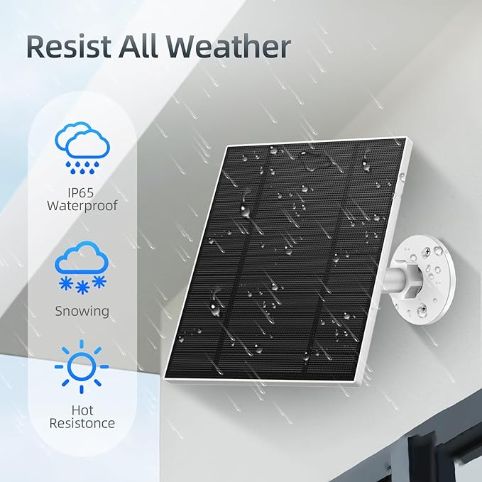 2PC 5W Solar Panel for Security Camera, Solar Panel with Micro USB & USB-C Port for DC 5V Outdoor