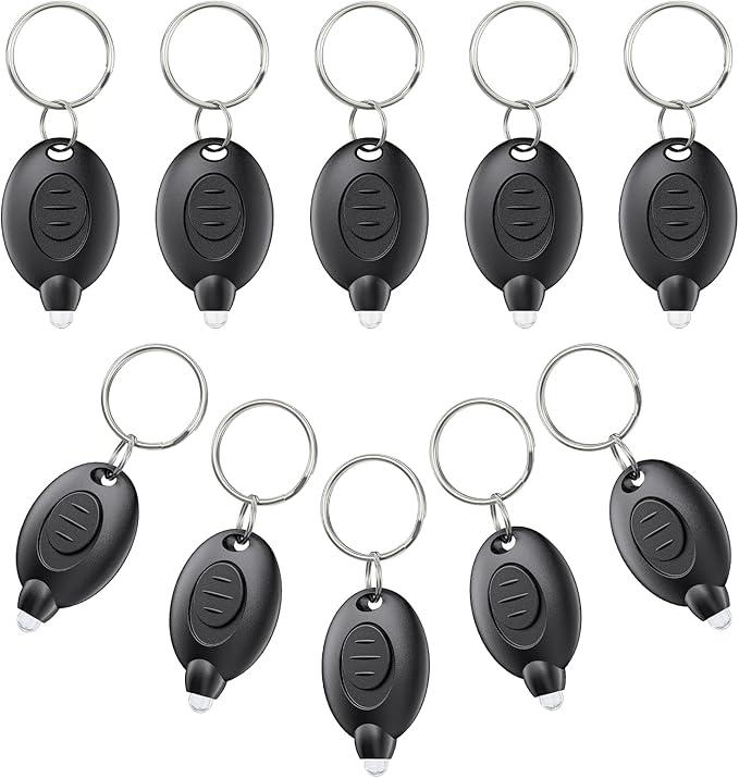 Uniclife 10 Pack LED Keychain Flashlight Mini LED Keychain Light 12 Lumen Portable Ultra Bright