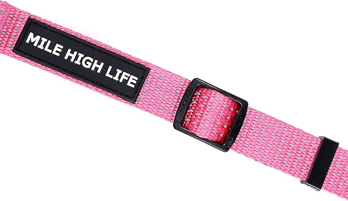 Mile High Life Dog Collar, Nylon Reflective Dog Collars w Pull D-Ring, Light Weight Adjustable