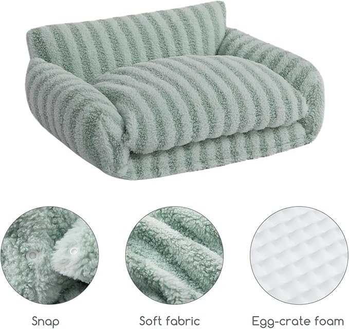 Hollypet Cat Bed Fluffy Plush Mutifuctional Double-Layer Soft Pet Couch Orthopedic Sofa Nest Beds