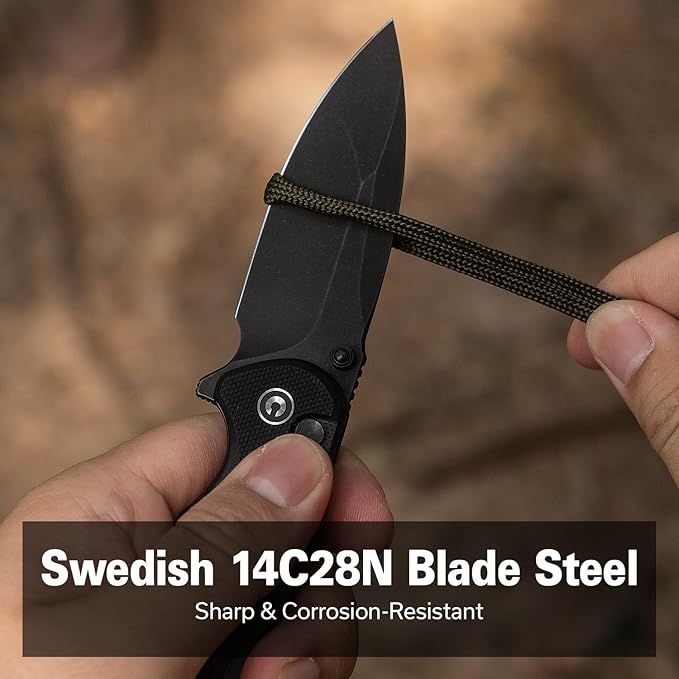 CIVIVI Triptych Folding Pocket Knife, 2.97" 14C28N Blade G10 Handle with Reversible Clip, Button