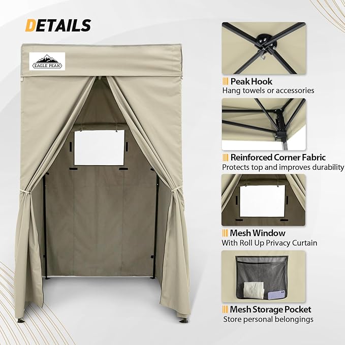 EAGLE PEAK Flex Compact 4x4 Pop-up Canopy Changing Room, Portable Privacy Dressing Room for Indoor