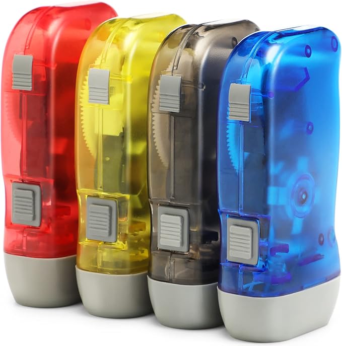 Mudder 24 Pieces Hand Crank Flashlight with LED Self Powered Charging Torch Dynamo for Camping