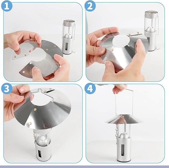 SUNJIKA Candle Reflector Compatible with UCO Candle Lantern Parts,Stainless Steel Lantern