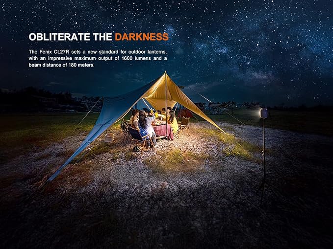 Fenix CL27R Camping Lantern Flashlight, 1600 lumens USB-C Rechargeable Waterproof Portable with