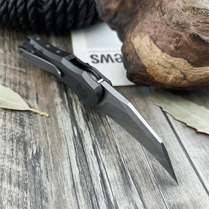 HUAAO Push Button Knife, Spring Assisted Opening, EDC Folding Pocket knives For Men,2.08 inch