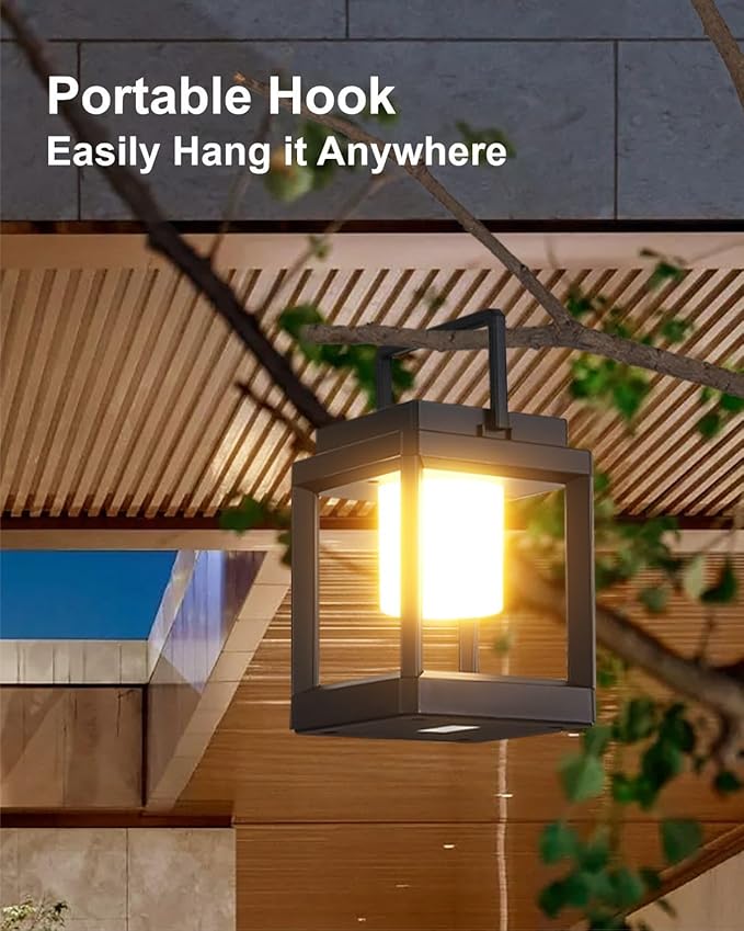 Outdoor Table Lamp, Led Lamps for Nightstand, Solar Lanterns Outdoor Hanging for Patio Waterproof