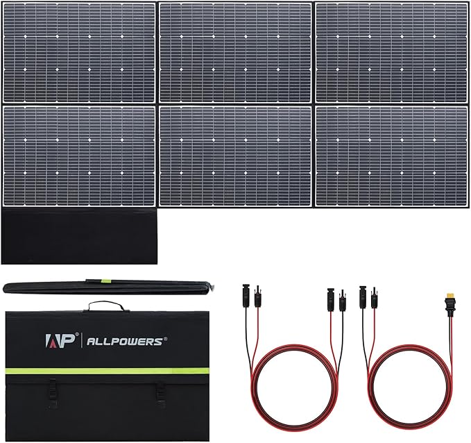 ALLPOWERS SP039 600W Foldable Solar Panel, 24% Efficient IP66 Waterproof for RV Camping Home & 12V