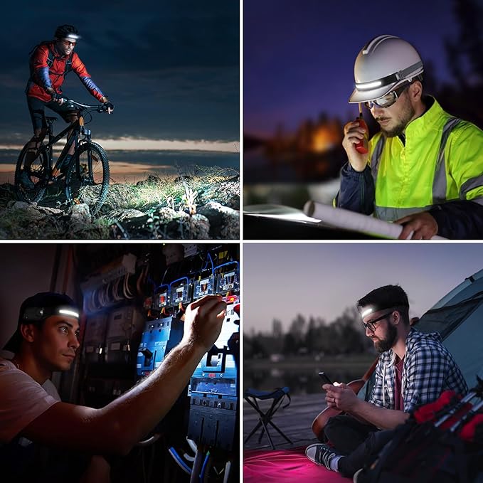 Lepro LED Headlamp Rechargeable - Super Bright Motion Sensor Head lamp with 1200 mAh Battery