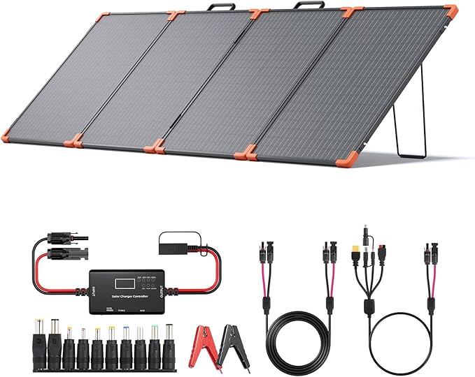200 watt Portable Solar Panel with 20A PWM Controller,RV Essentials,12V Solar Battery Charger for