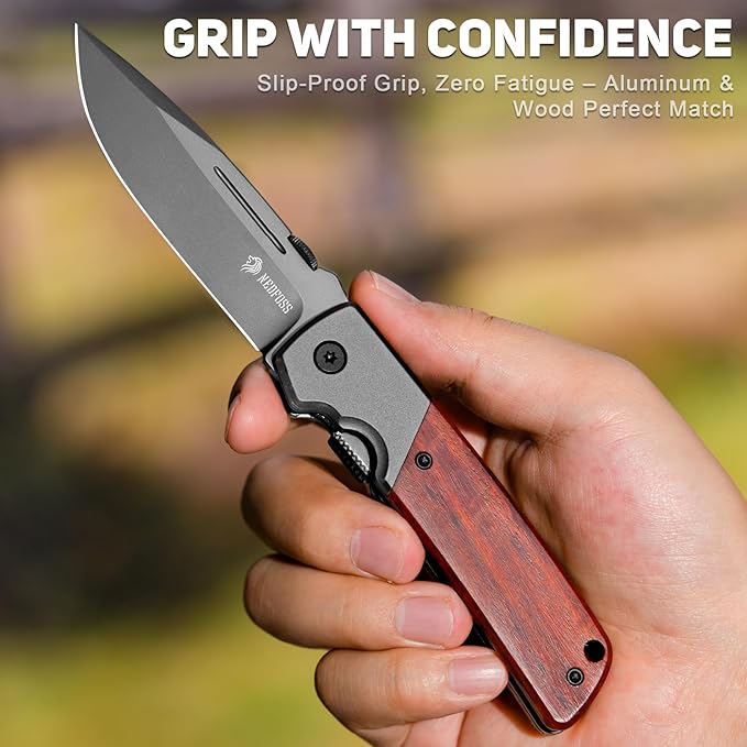 NedFoss DA52 Pocket Knife for Men, 3.5" Compact EDC Knife, Lightweight Camping Folding Knife with
