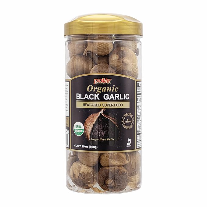 MW Polar USDA Organic Black Garlic 20 oz (Pack of 1), Whole Bulbs, Easy Peel, All Natural, Chemical
