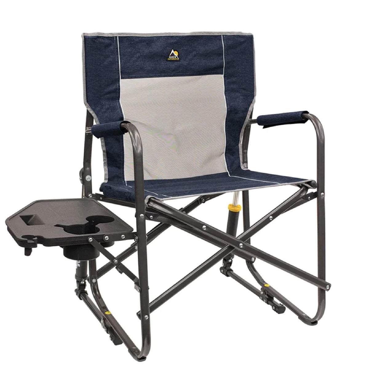 GCI OUTDOOR Freestyle Rocker with Side Table Camping Chair | Portable Folding Rocking Chair with