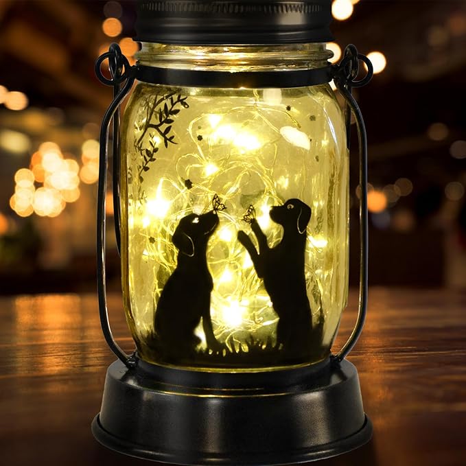 kyoryuger Dog Solar Lanterns 3in1 Dog Lights Garden Decor Gifts for Women Mom Grandma Unique Teen