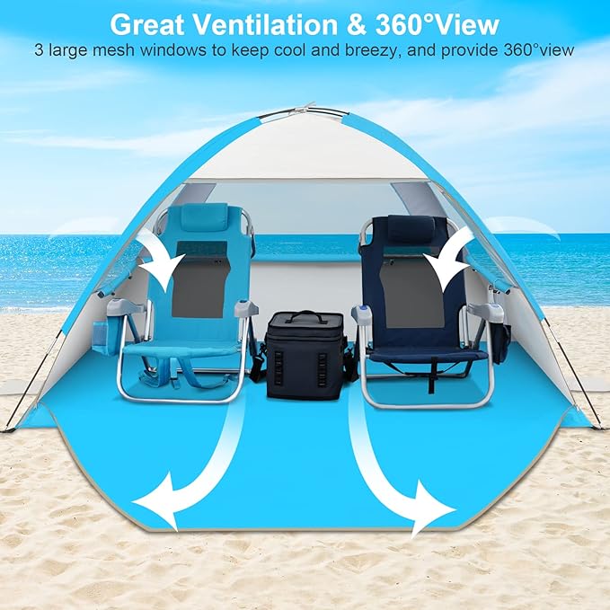 Gorich Beach Tent Sun Shelter for 3/4-5/6-7/8-10 Person with UPF 50ï¼?UV Protection, Lightweight &
