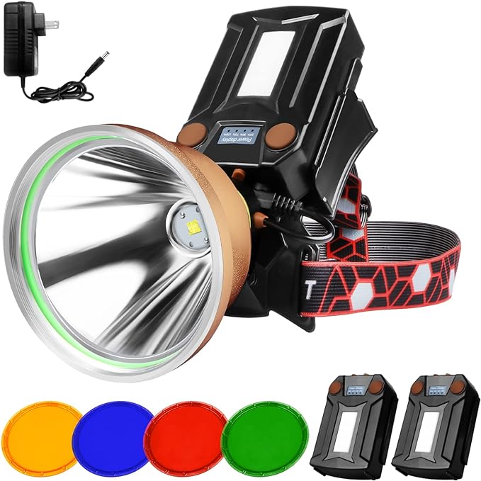 Coon Hunting Lights,High Power LED Headlamp,Super Bright Rechargeable Headlight,Waterproof Outdoor